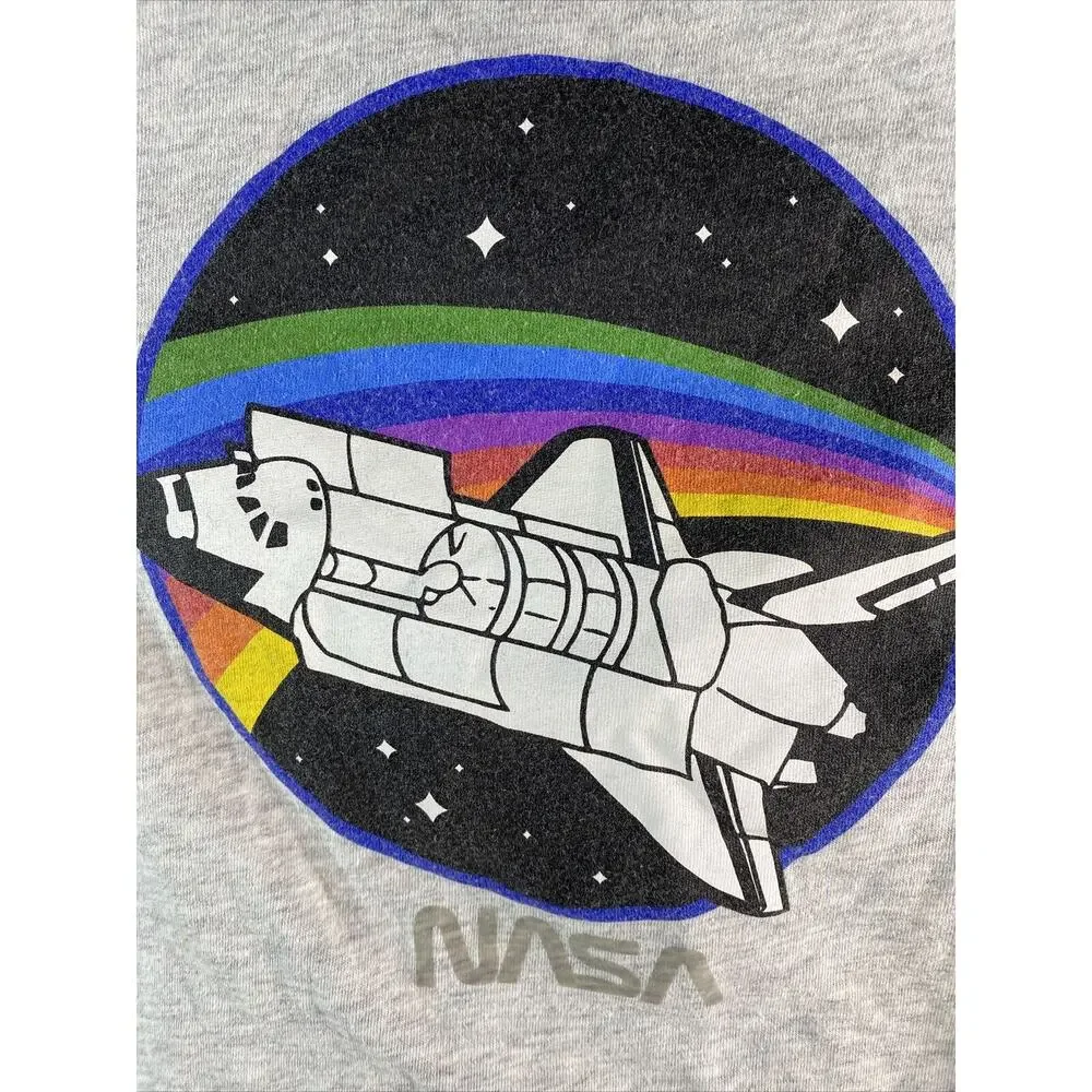 Old Navy NASA Space Shuttle Gray T-Shirt Girls Size Small 6/7